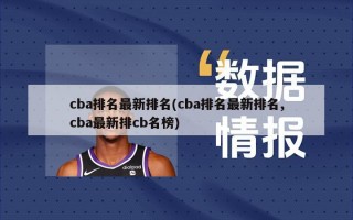 cba排名最新排名(cba排名最新排名,cba最新排cb名榜)